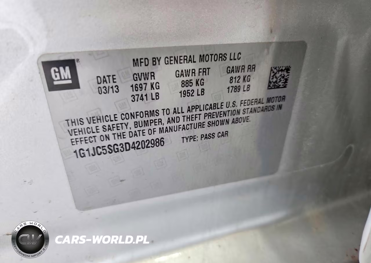 2013 Chevrolet Sonic Lt VIN:1G1JC5SG3D4202986 - 12