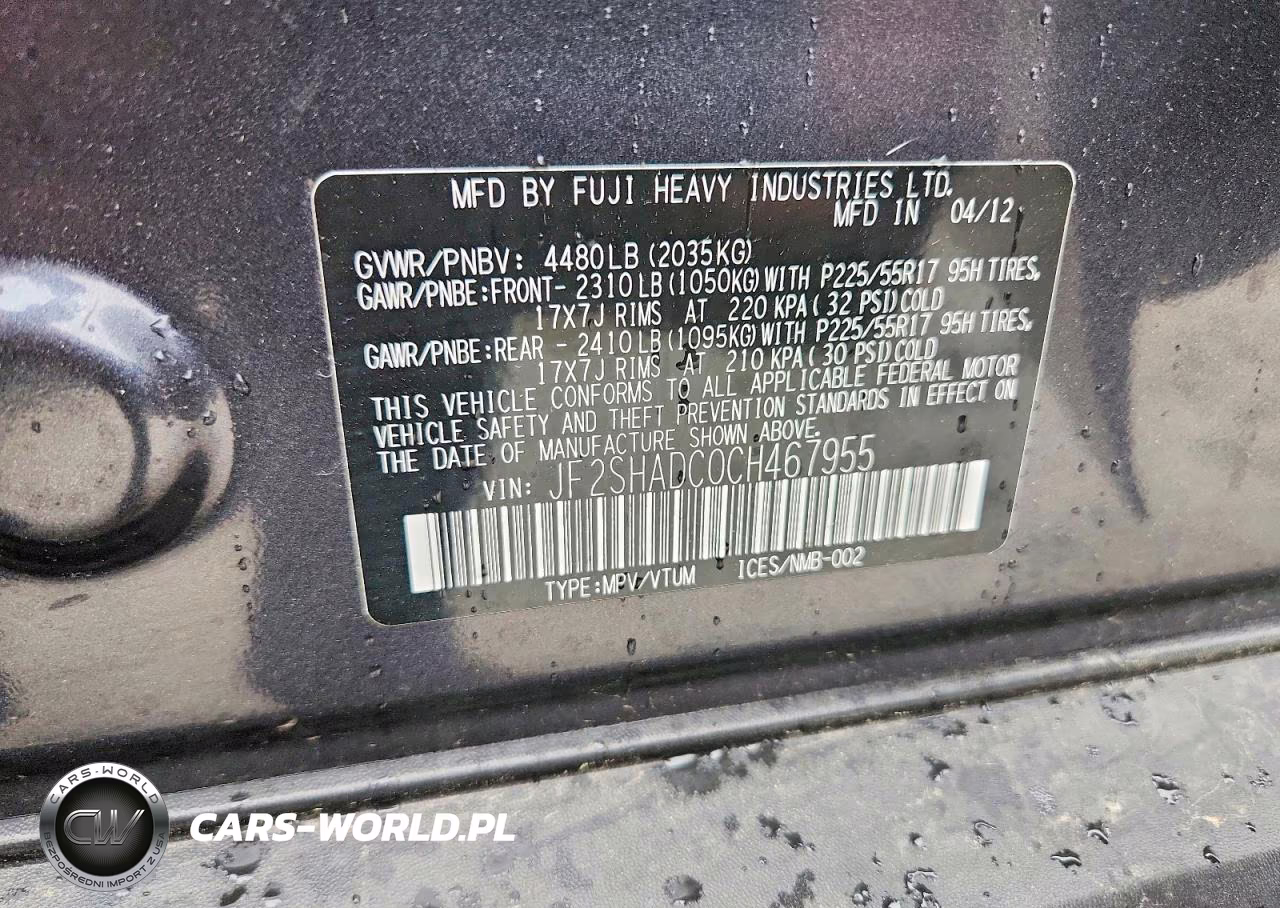2012 Subaru Forester 2.5X Premium VIN:JF2SHADC0CH467955 - 14