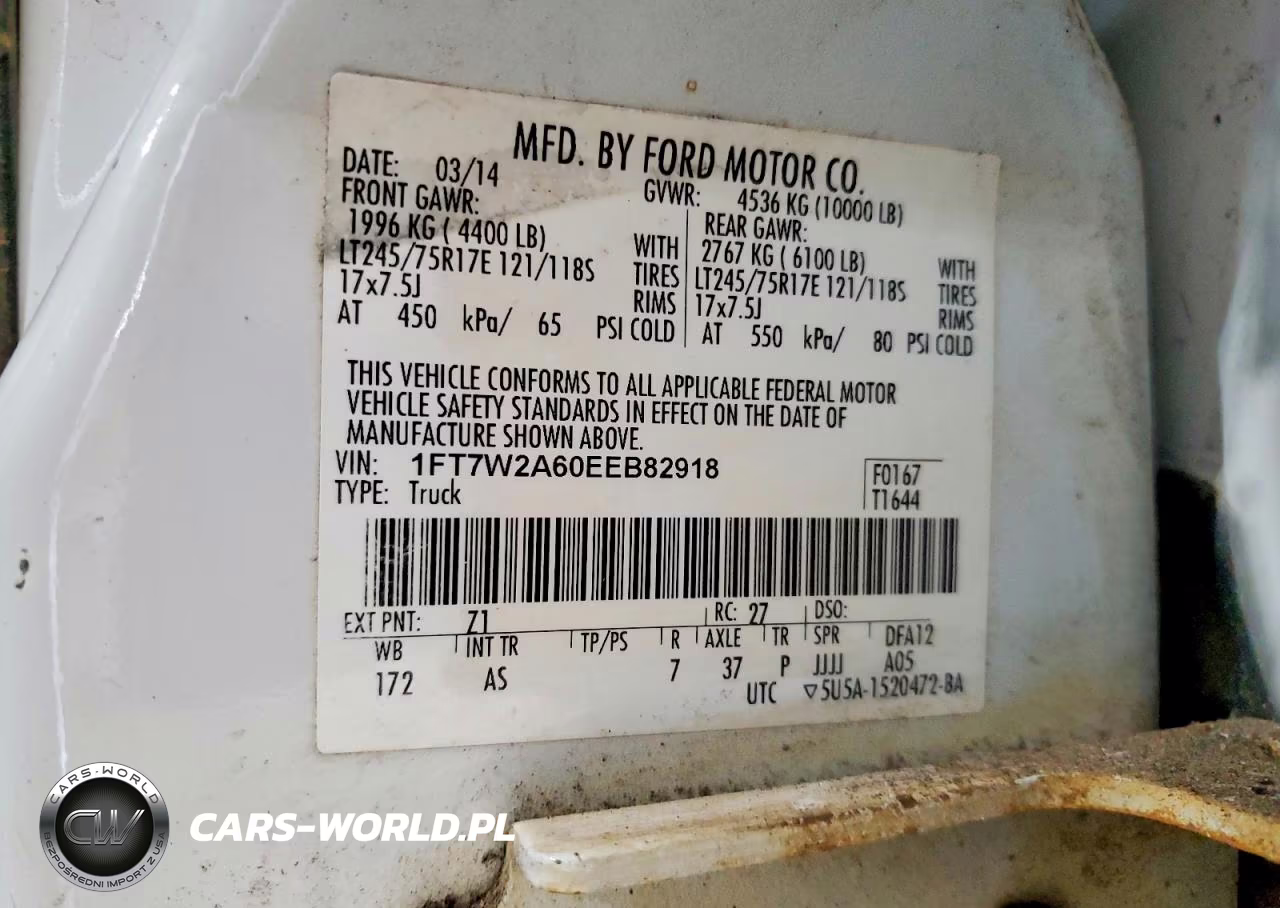 2014 Ford F250 Super Duty VIN:1FT7W2A60EEB82918 - 12