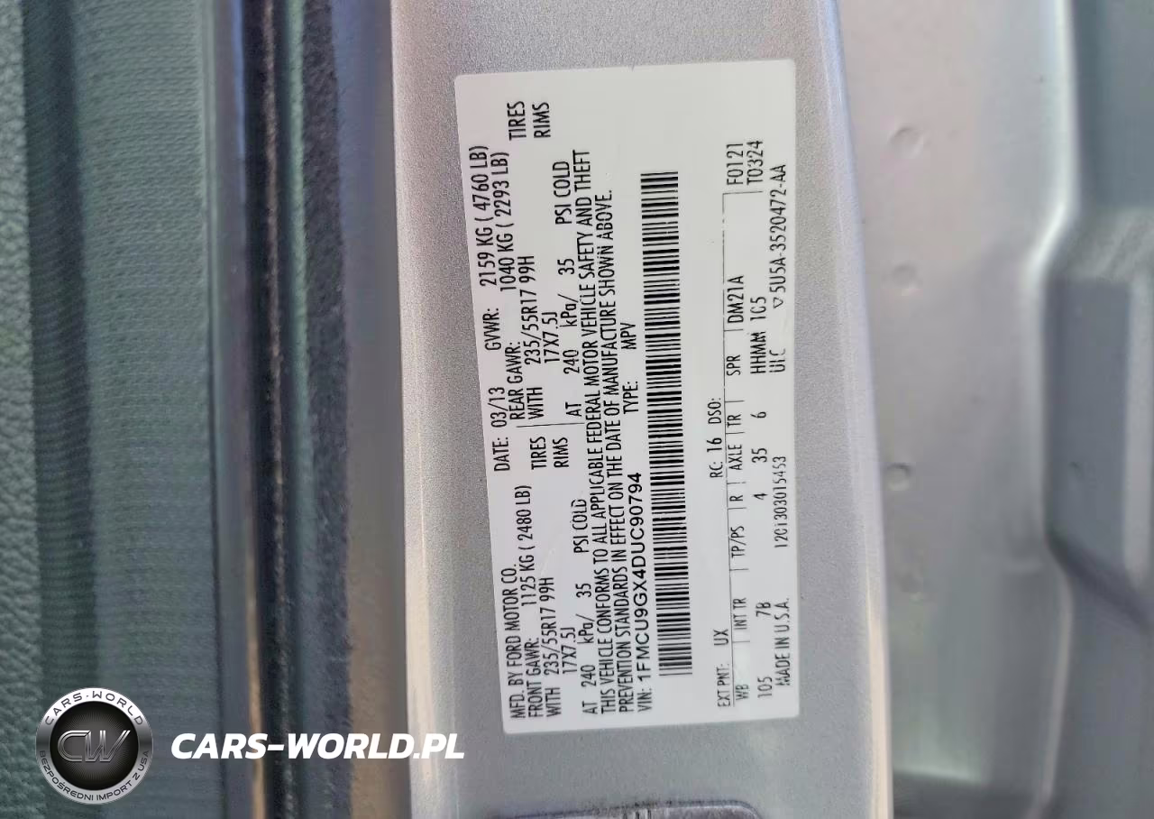 2013 Ford Escape Se VIN:1FMCU9GX4DUC90794 - 13