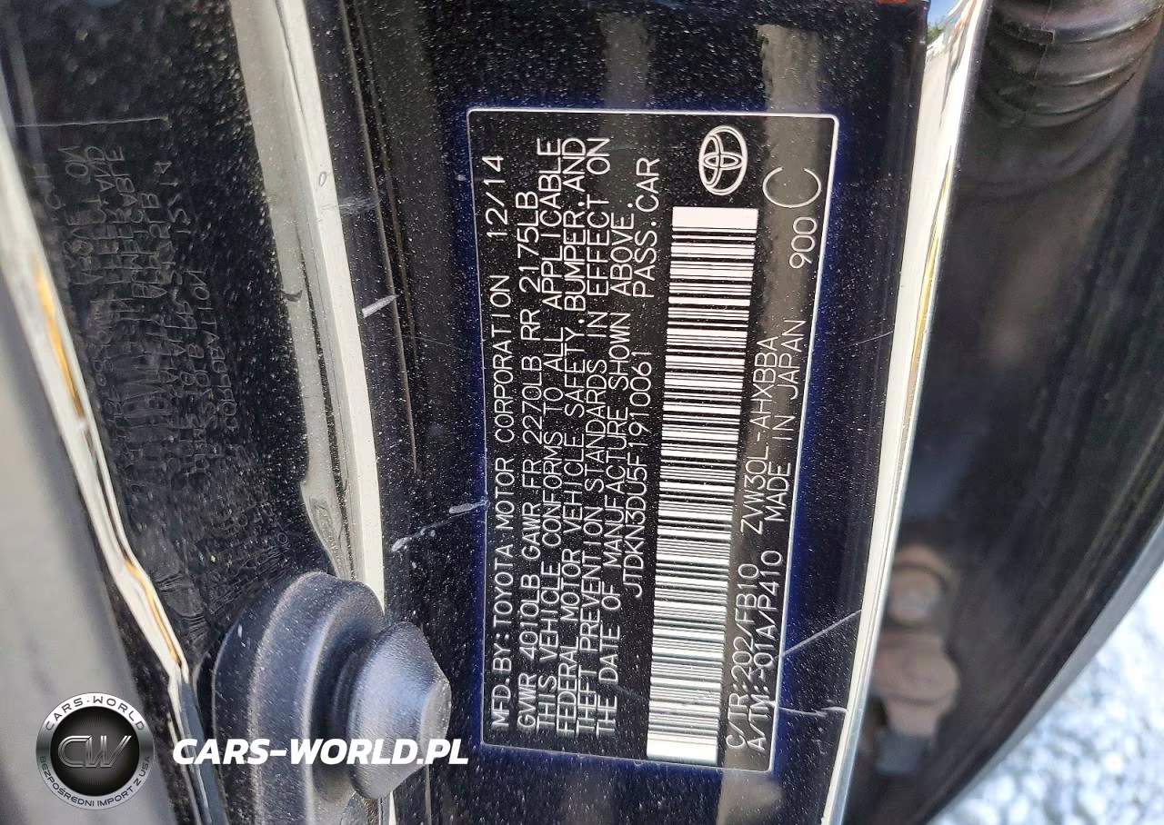 2015 Toyota Prius One VIN:JTDKN3DU5F1910061 - 12