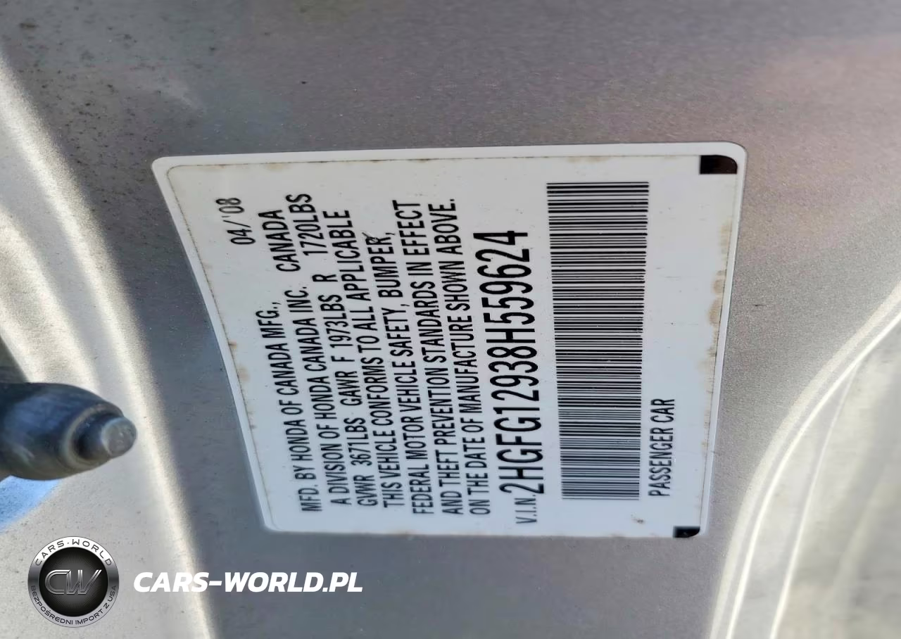 2008 Honda Civic Exl VIN:2HGFG12938H559624 - 12