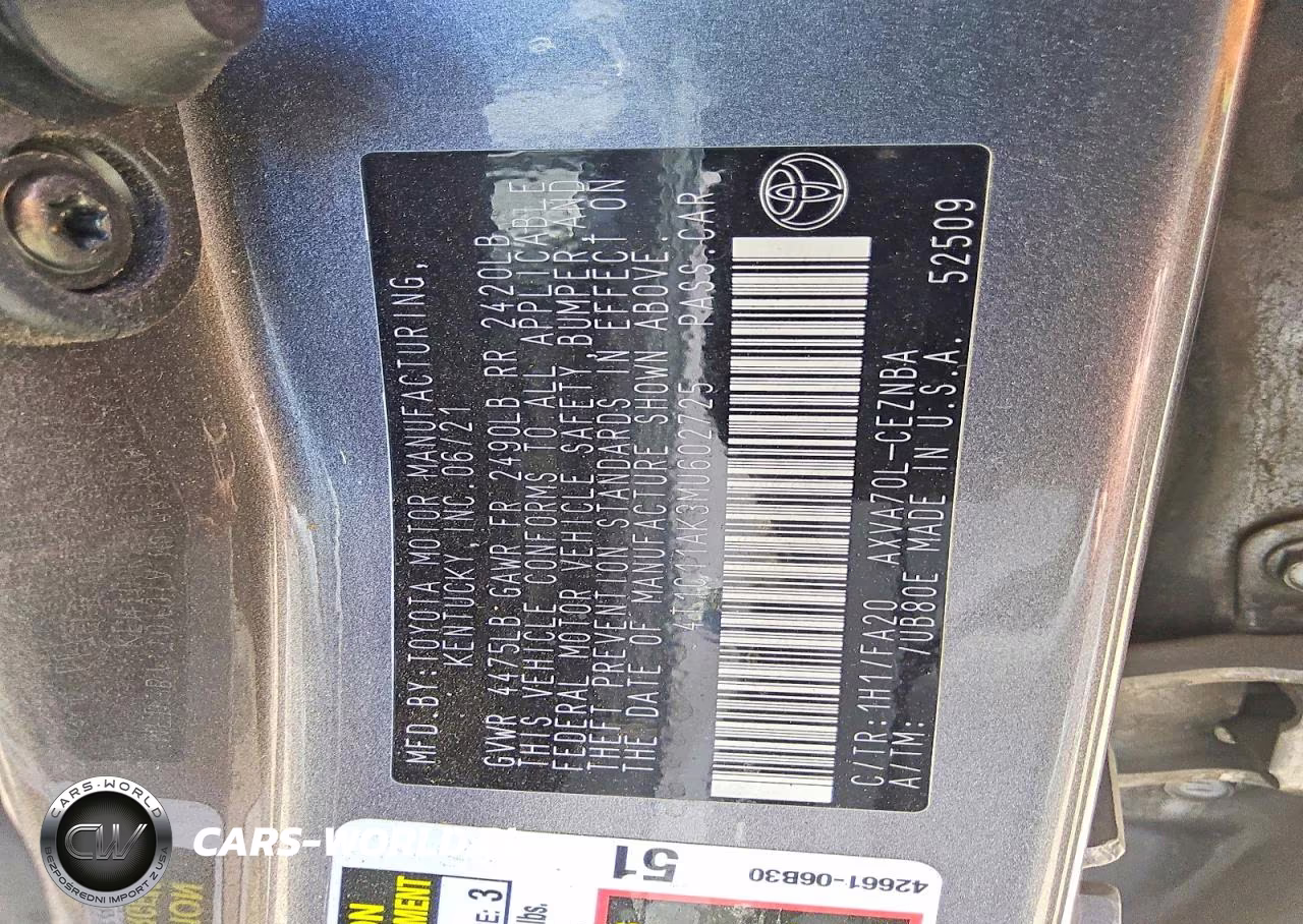 2021 Toyota Camry Le VIN:4T1C11AK3MU602725 - 12