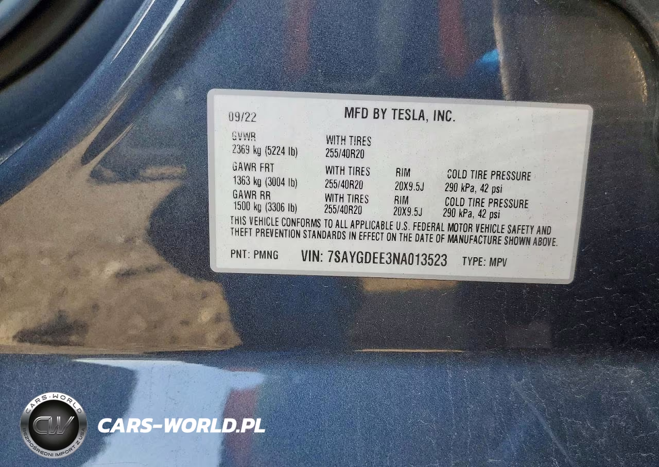 2022 Tesla Model Y VIN:7SAYGDEE3NA013523 - 13