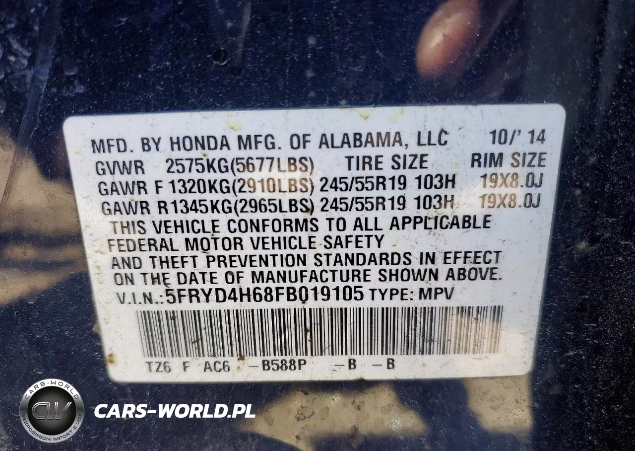 2015 Acura Mdx Technology VIN:5FRYD4H68FB019105 - 13