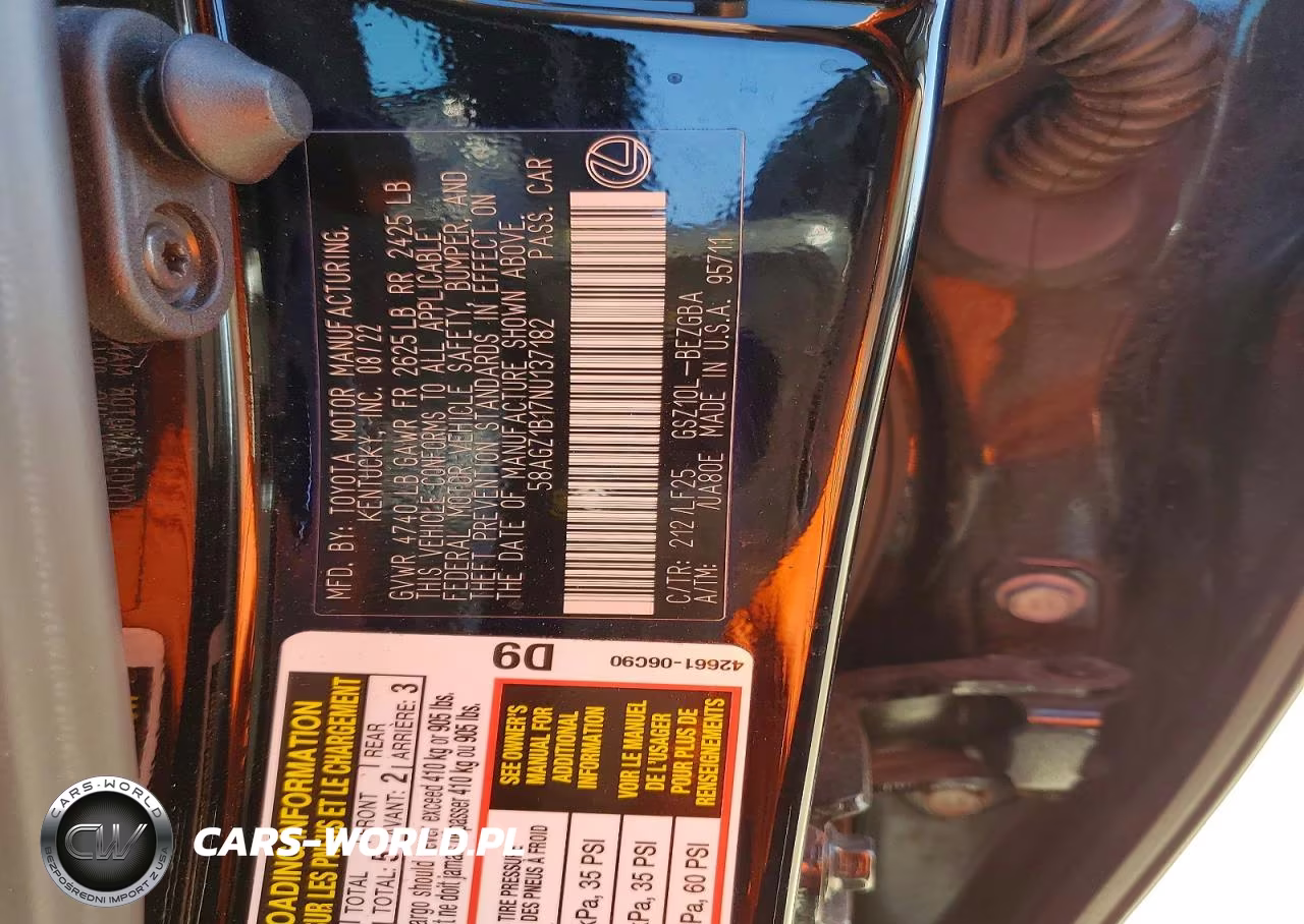 2022 Lexus Es 350 F Sport VIN:58AGZ1B17NU137182 - 13