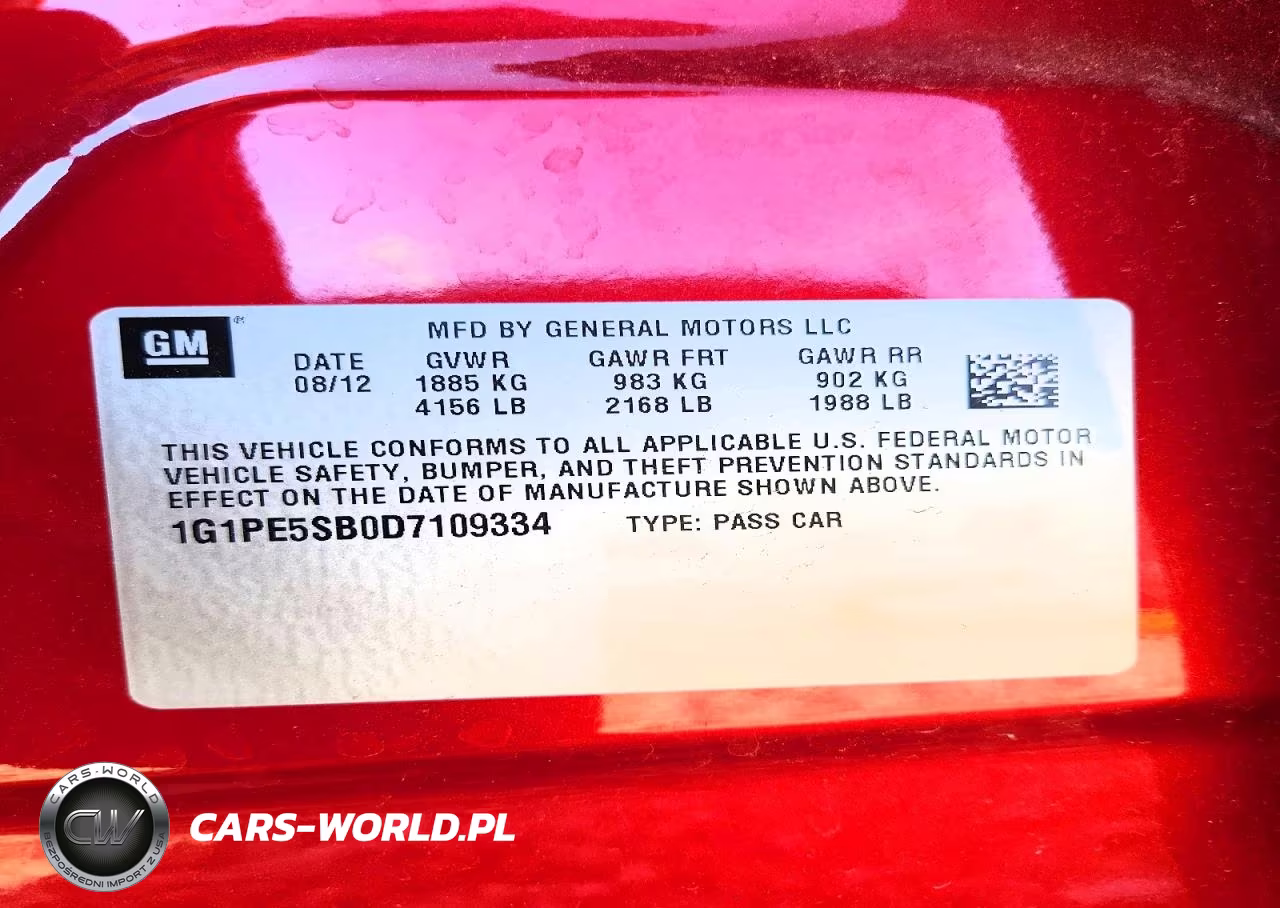 2013 Chevrolet Cruze Lt VIN:1G1PE5SB0D7109334 - 12