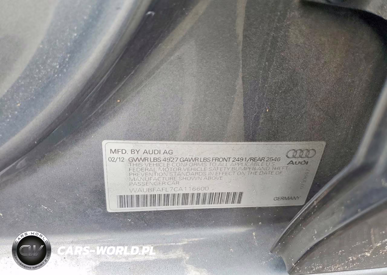 2012 Audi A4 Premium VIN:WAUBFAFL7CA116600 - 12