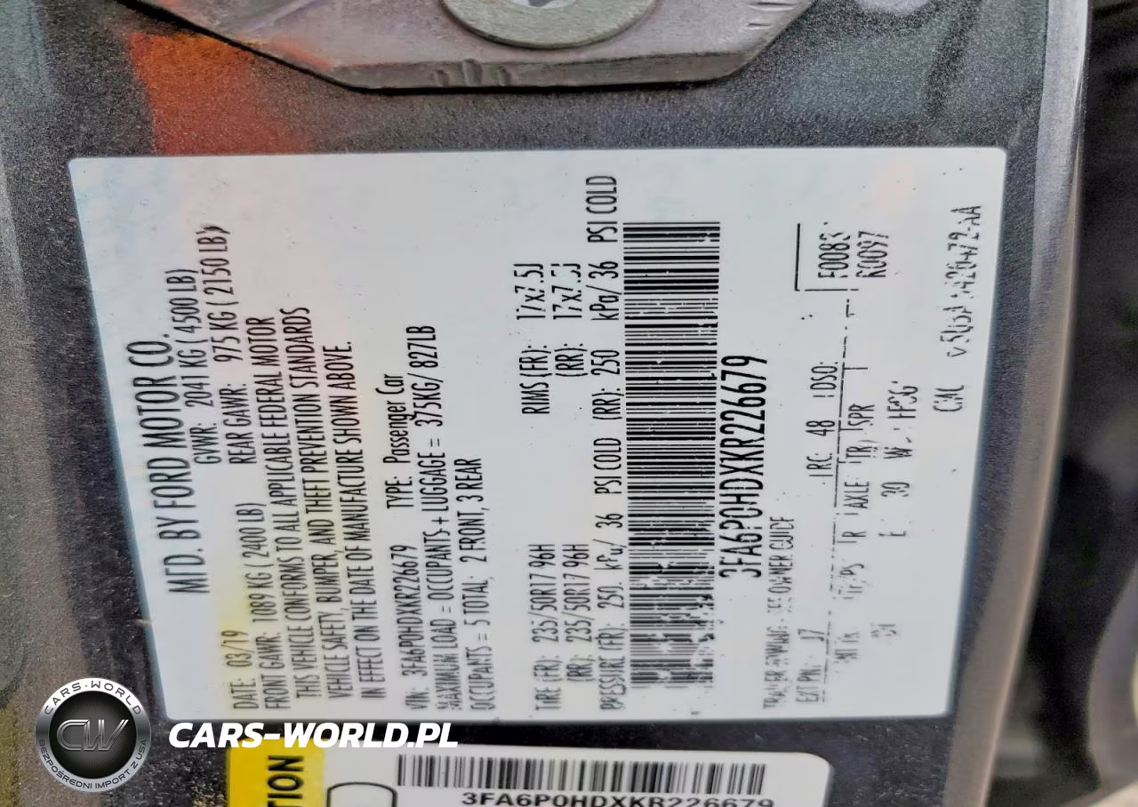 2019 Ford Fusion Se VIN:3FA6P0HDXKR226679 - 12