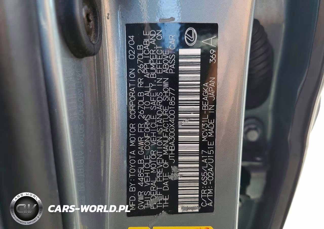 2004 Lexus Es 330 VIN:JTHBA30GX40018577 - 12