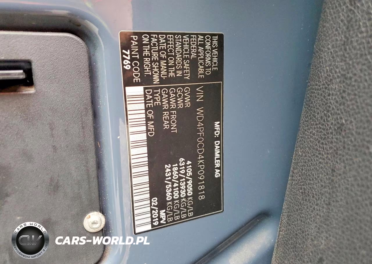 2019 Mercedes-Benz Sprinter 2500-3500 VIN:WD4PF0CD4KP091818 - 13
