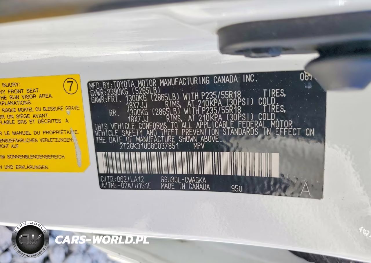2008 Lexus Rx 350 VIN:2T2GK31U08C037851 - 12
