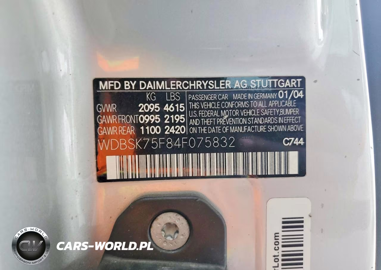 2004 Mercedes-Benz Sl 500 VIN:WDBSK75F84F075832 - 12