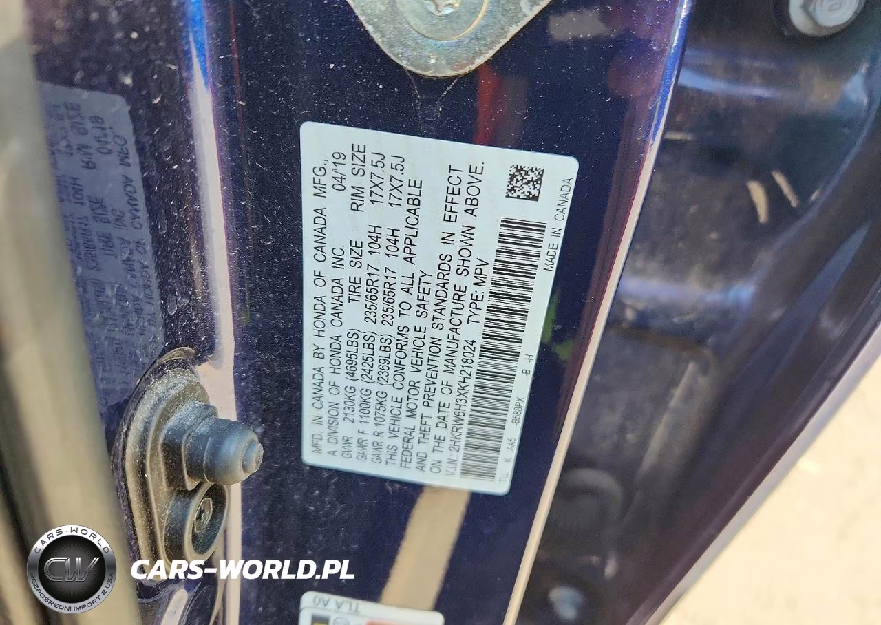 2019 Honda Cr-V Lx VIN:2HKRW6H3XKH218024 - 14