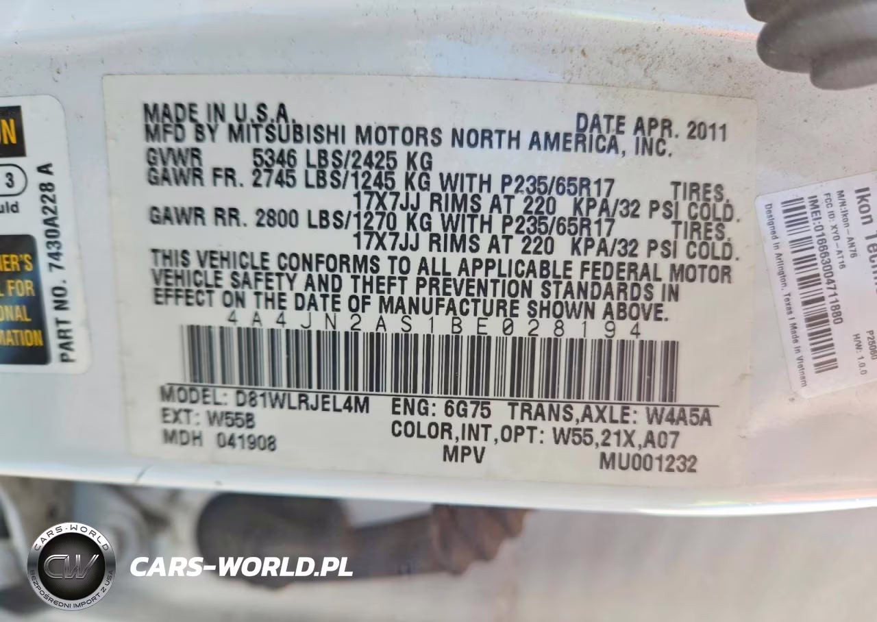 2011 Mitsubishi Endeavor Ls VIN:4A4JN2AS1BE028194 - 13