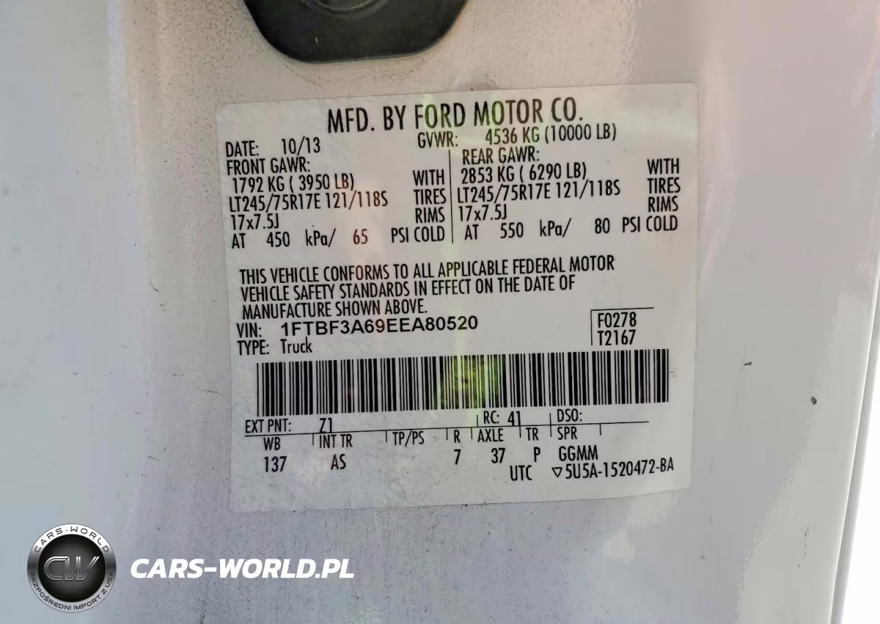 2014 Ford F350 Super Duty VIN:1FTBF3A69EEA80520 - 12