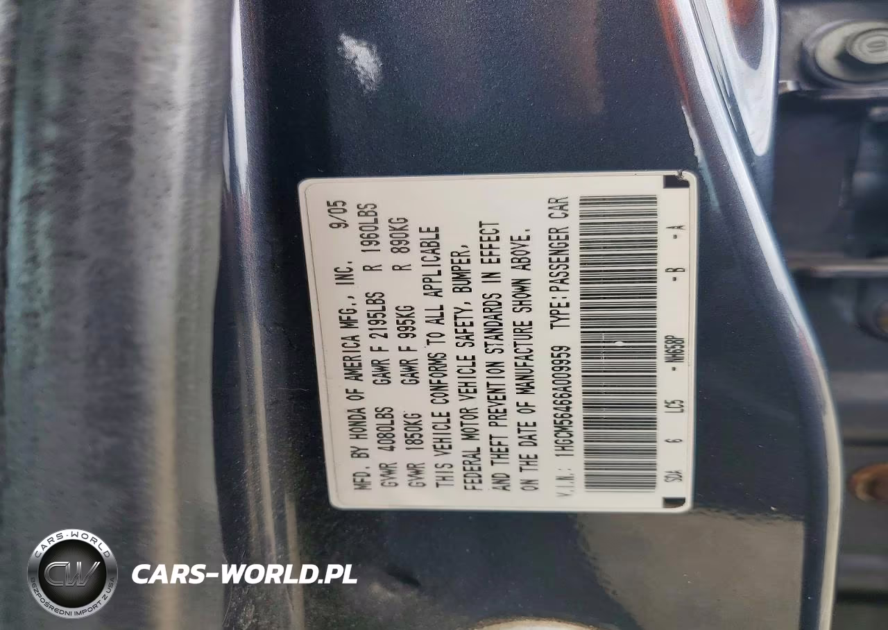 2006 Honda Accord Lx VIN:1HGCM56466A009959 - 12