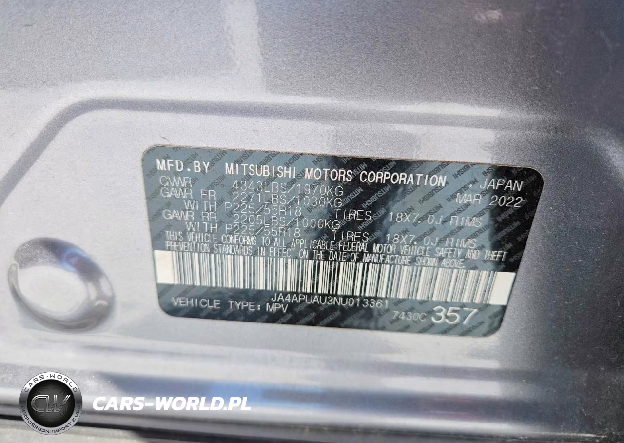 2022 Mitsubishi Outlander Sport Es VIN:JA4APUAU3NU013361 - 13