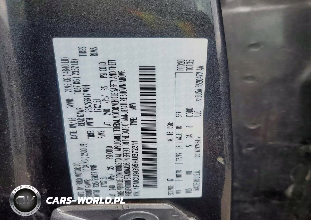 2017 Ford Escape Se VIN:1FMCU9G95HUB72311 - 12