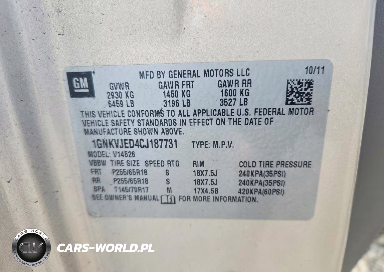 2012 Chevrolet Traverse Lt VIN:1GNKVJED4CJ187731 - 13