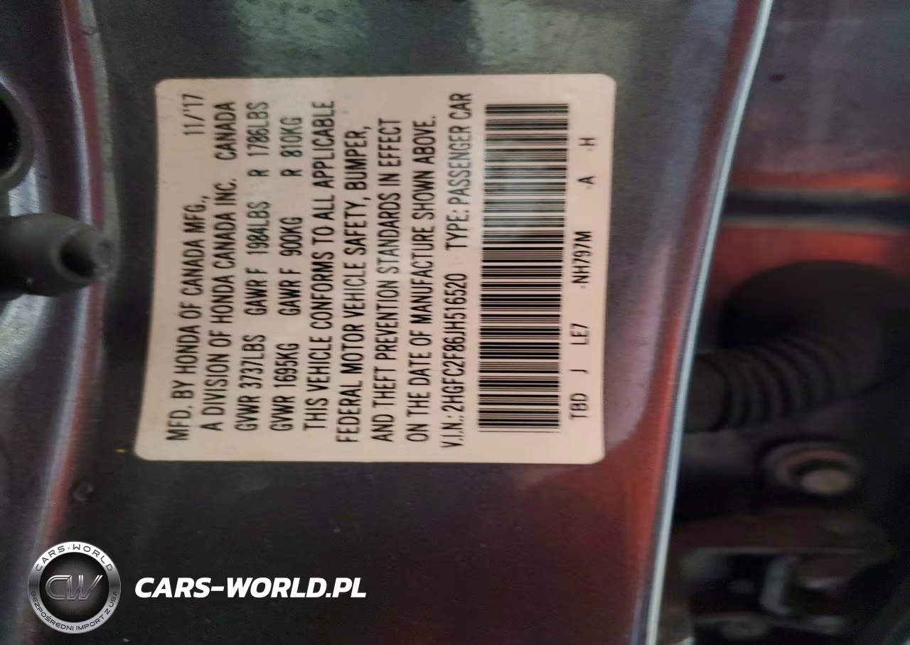 2018 Honda Civic Ex VIN:2HGFC2F86JH516520 - 12