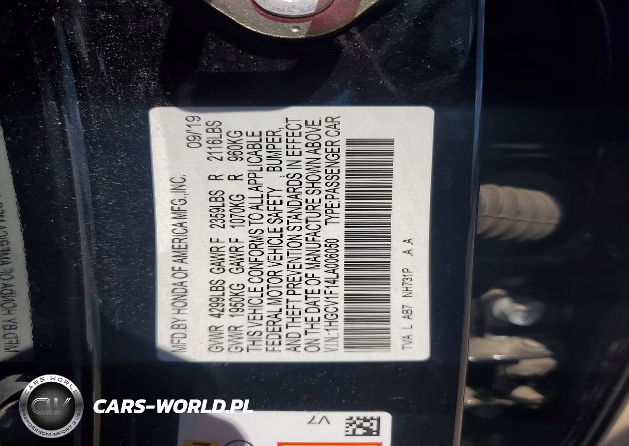 2020 Honda Accord Lx VIN:1HGCV1F14LA006050 - 12