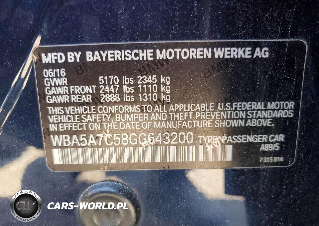 2016 BMW 528 Xi VIN:WBA5A7C58GG643200 - 12