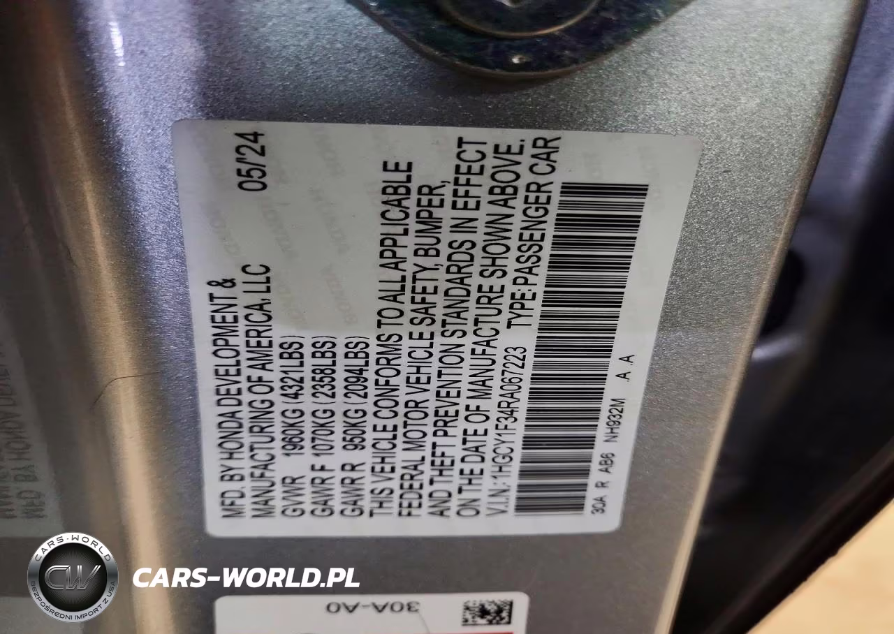 2024 Honda Accord Ex VIN:1HGCY1F34RA067223 - 13