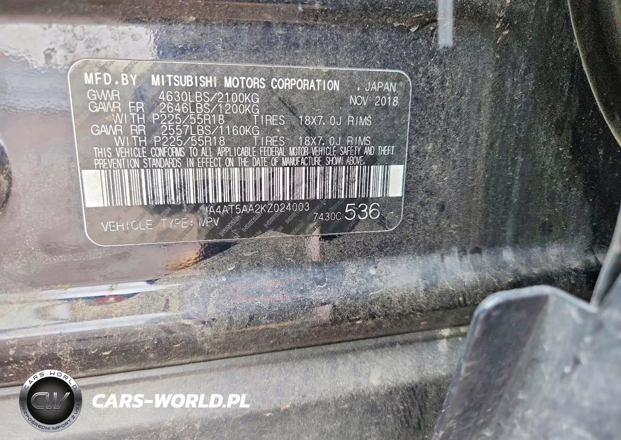 2019 Mitsubishi Eclipse Cross Se VIN:JA4AT5AA2KZ024003 - 12