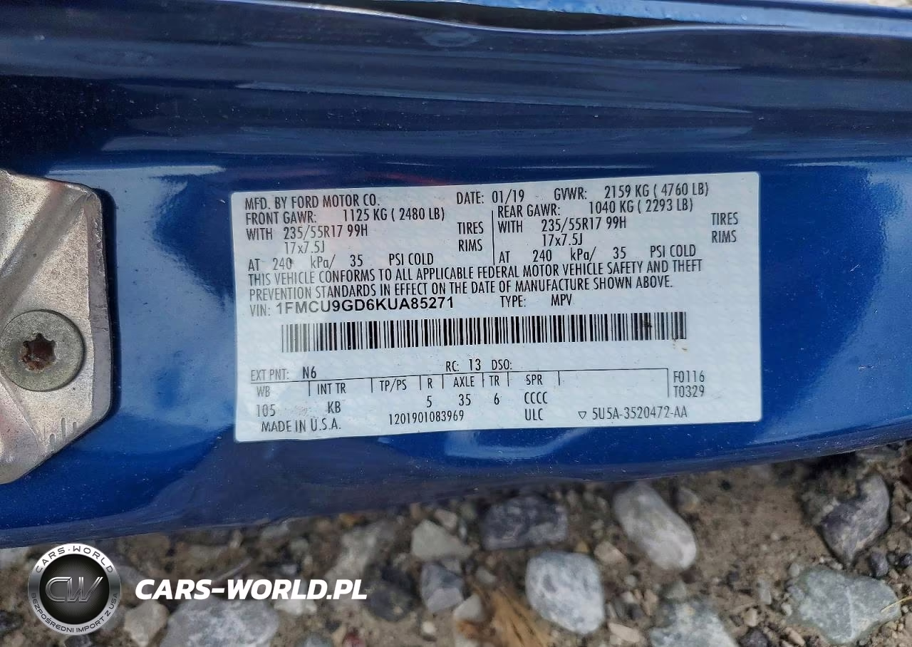 2019 Ford Escape Se VIN:1FMCU9GD6KUA85271 - 14