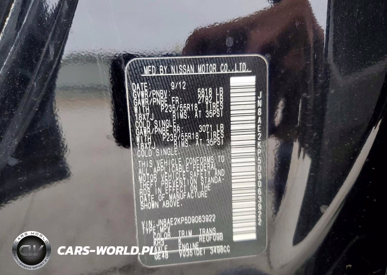 2013 Nissan Quest 3.5 S VIN:JN8AE2KP5D9063922 - 13