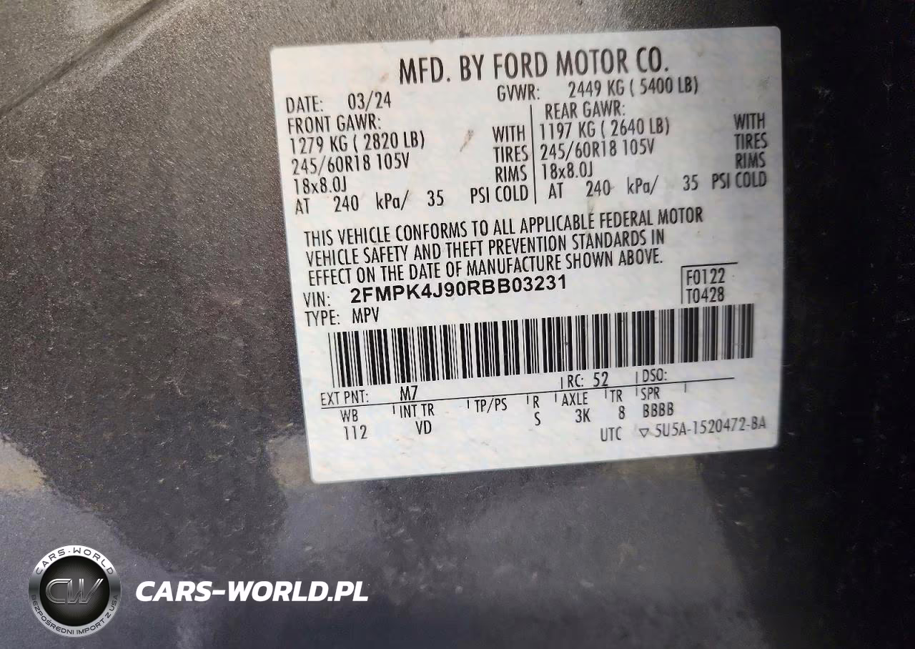 2024 Ford Edge Sel VIN:2FMPK4J90RBB03231 - 14