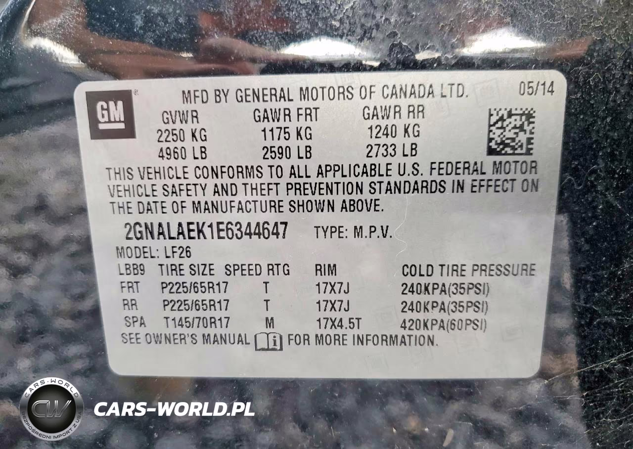 2014 Chevrolet Equinox Ls VIN:2GNALAEK1E6344647 - 14