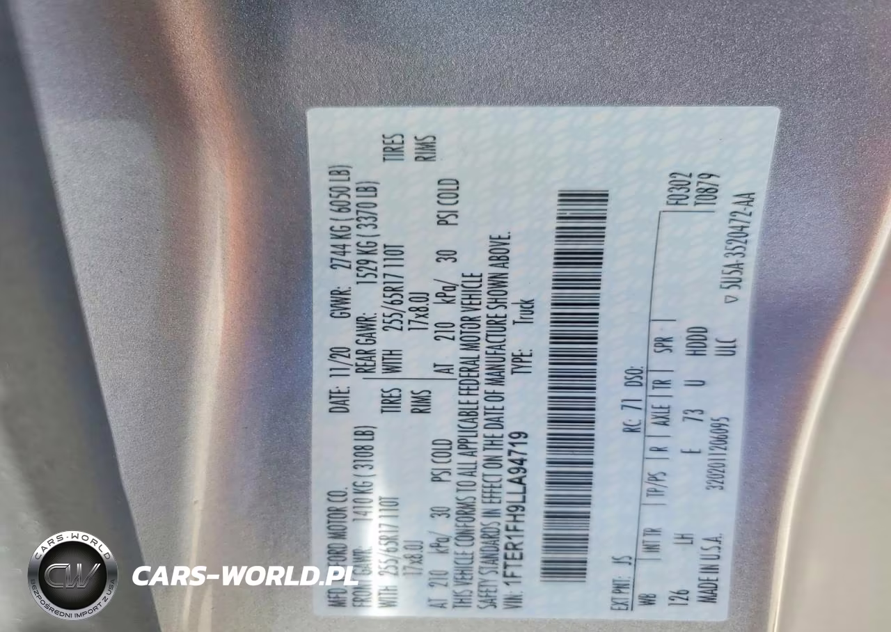 2020 Ford Ranger Xl VIN:1FTER1FH9LLA94719 - 13