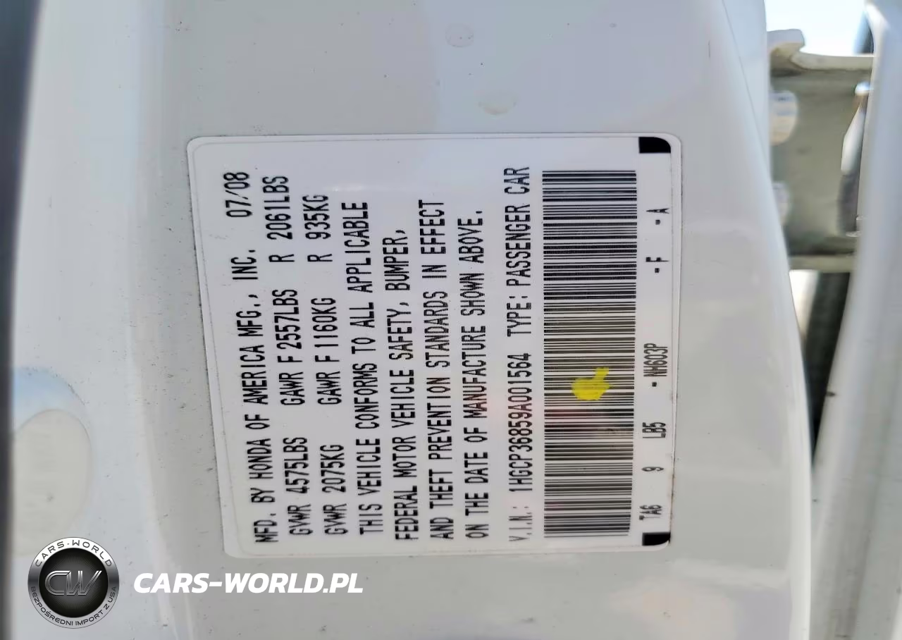 2009 Honda Accord Exl VIN:1HGCP36859A001564 - 12