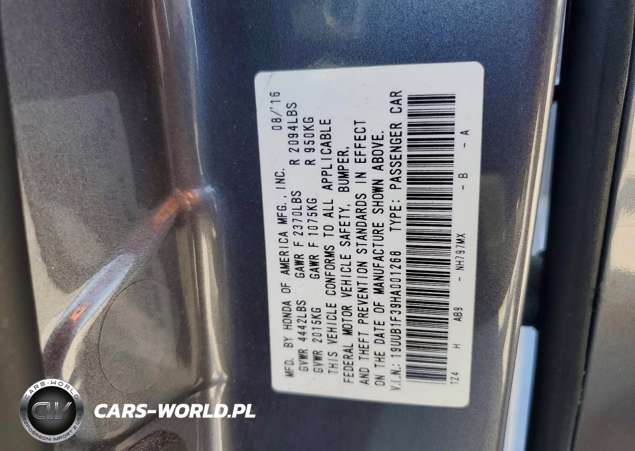 2017 Acura Tlx VIN:19UUB1F39HA001268 - 12