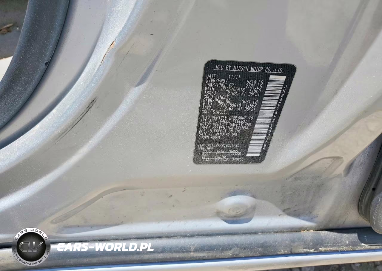 2009 Nissan Quest 3.5 S VIN:JN8AE2KP2C9034795 - 14