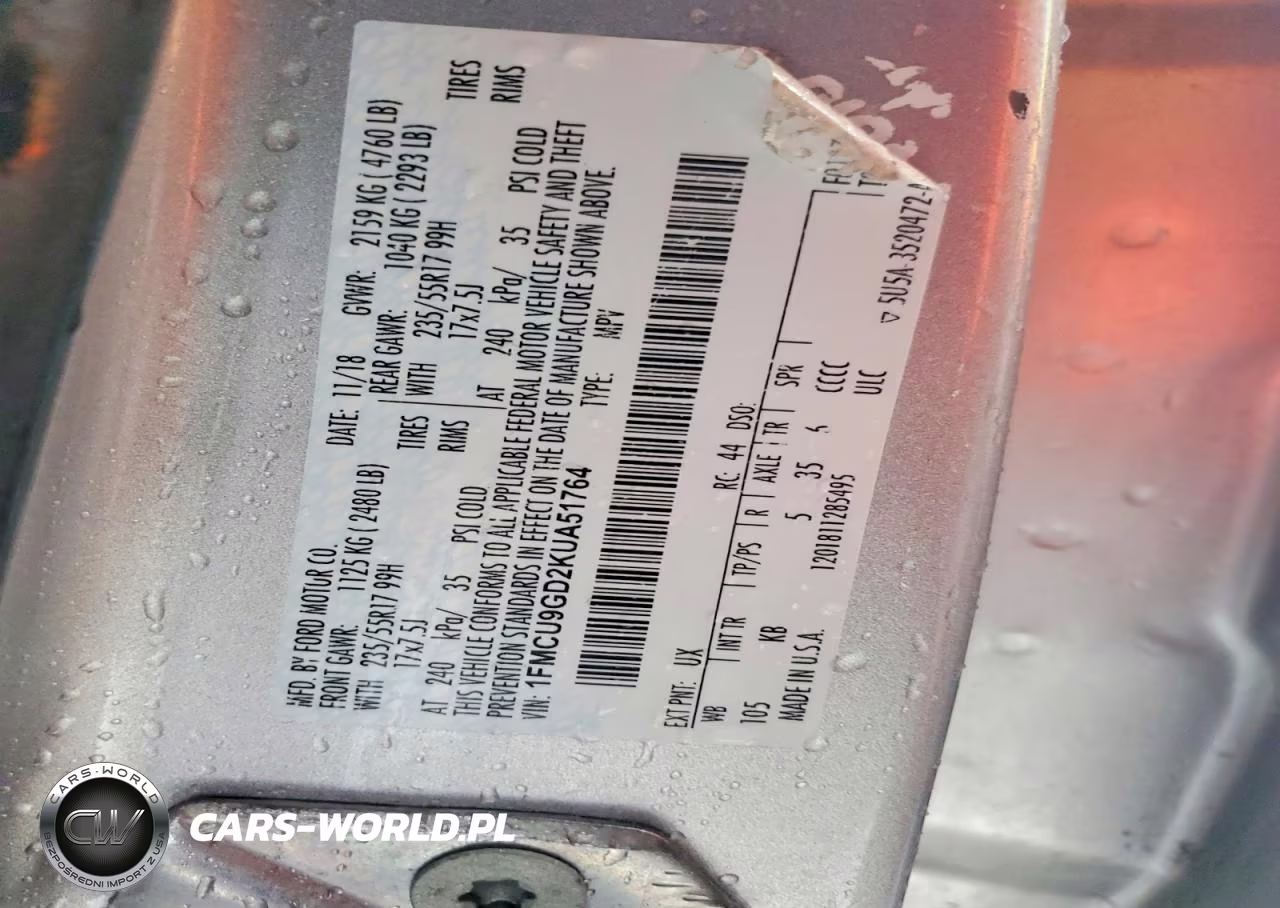 2019 Ford Escape Se VIN:1FMCU9GD2KUA51764 - 13