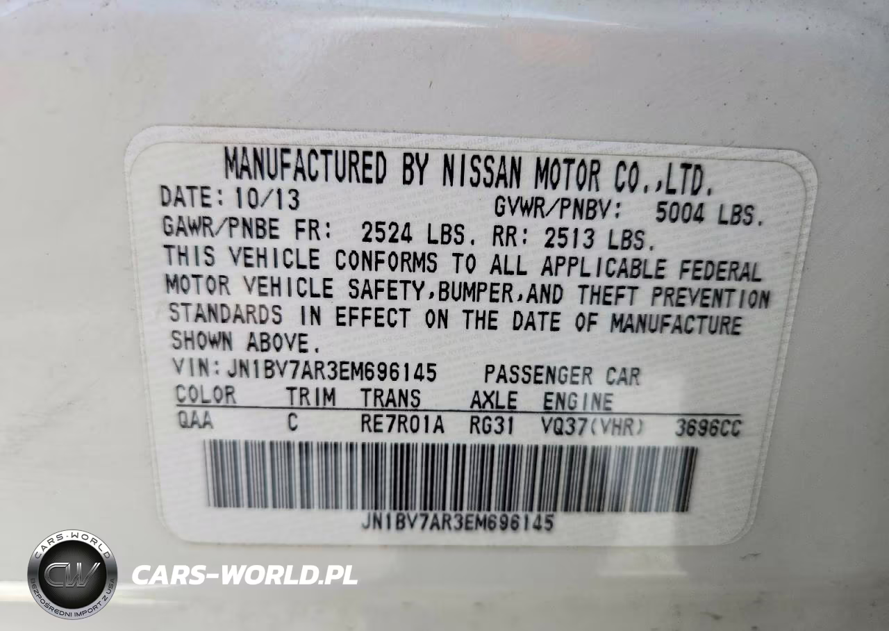 2014 Infiniti Q50 Premium VIN:JN1BV7AR3EM696145 - 13