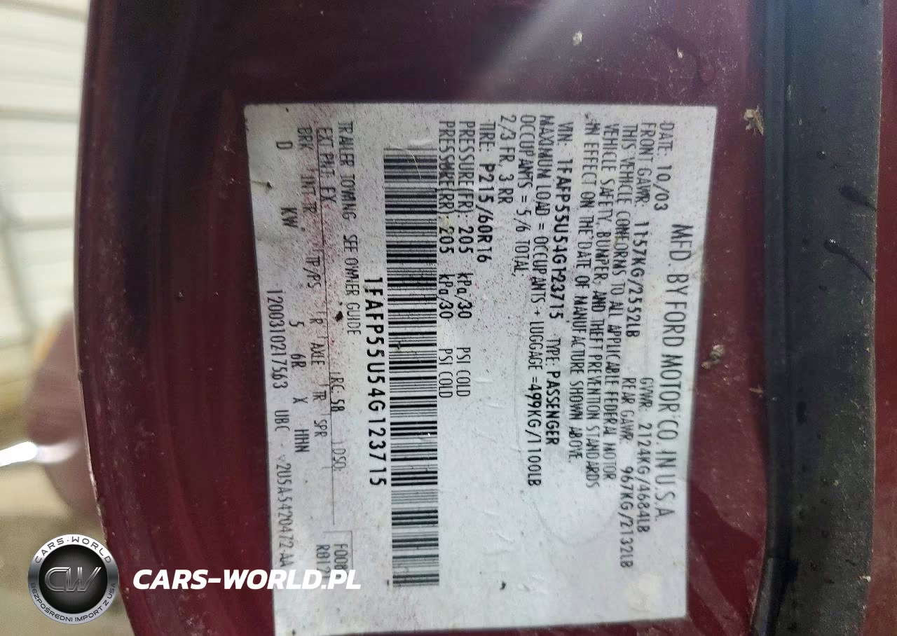 2004 Ford Taurus Ses VIN:1FAFP55U54G123715 - 12