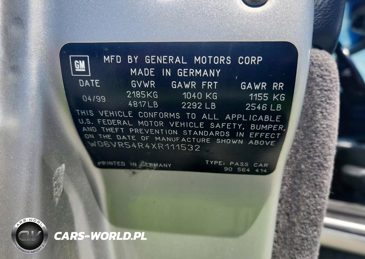 1999 Cadillac Catera VIN:W06VR54R4XR111532 - 12