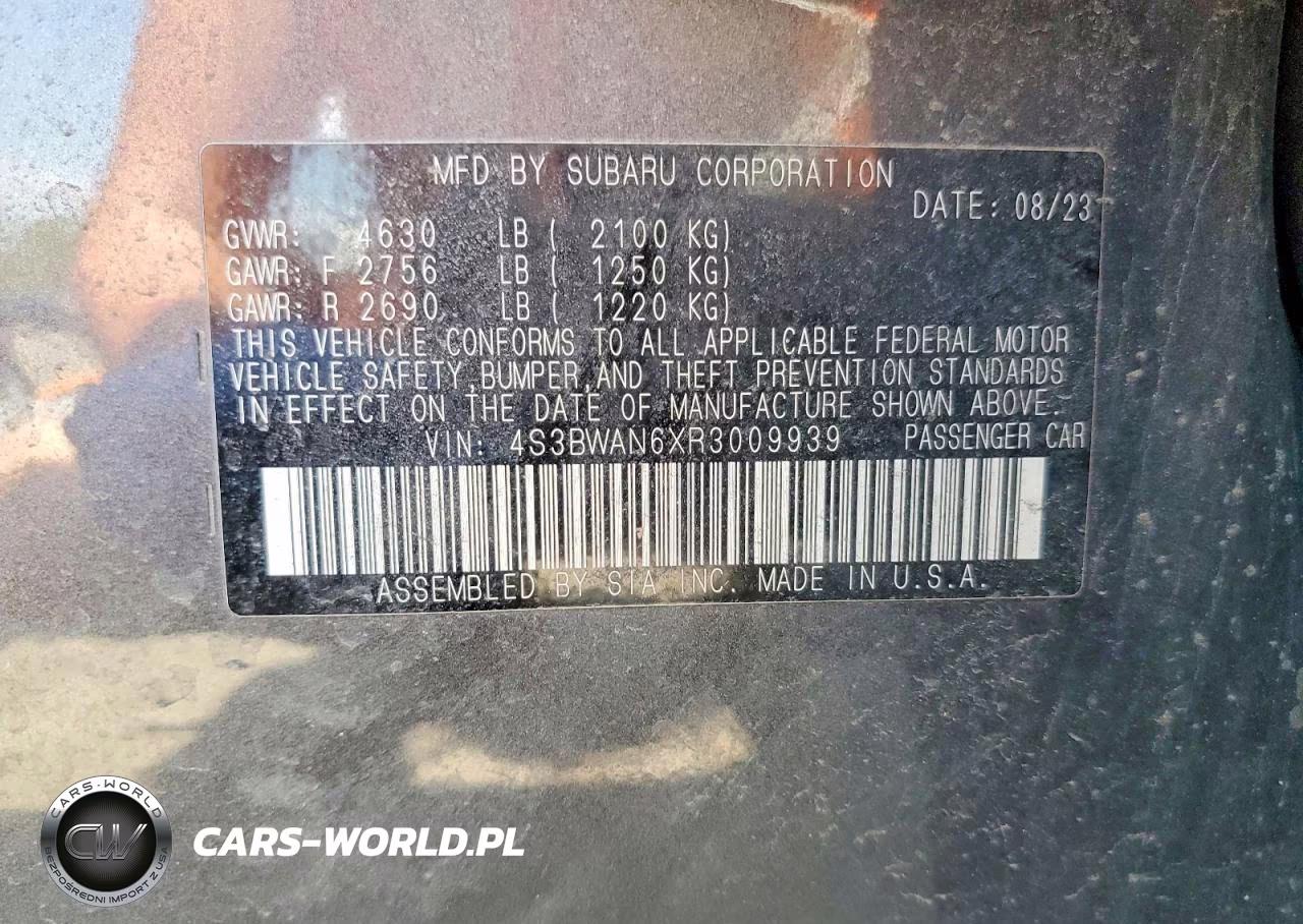 2024 Subaru Legacy Limited VIN:4S3BWAN6XR3009939 - 12