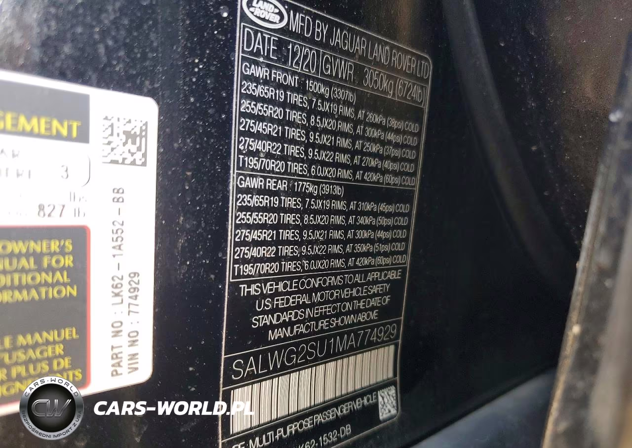 2021 Land Rover Range Rover Sport Se VIN:SALWG2SU1MA774929 - 13