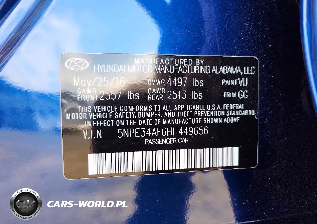 2017 Hyundai Sonata Sport VIN:5NPE34AF6HH449656 - 12