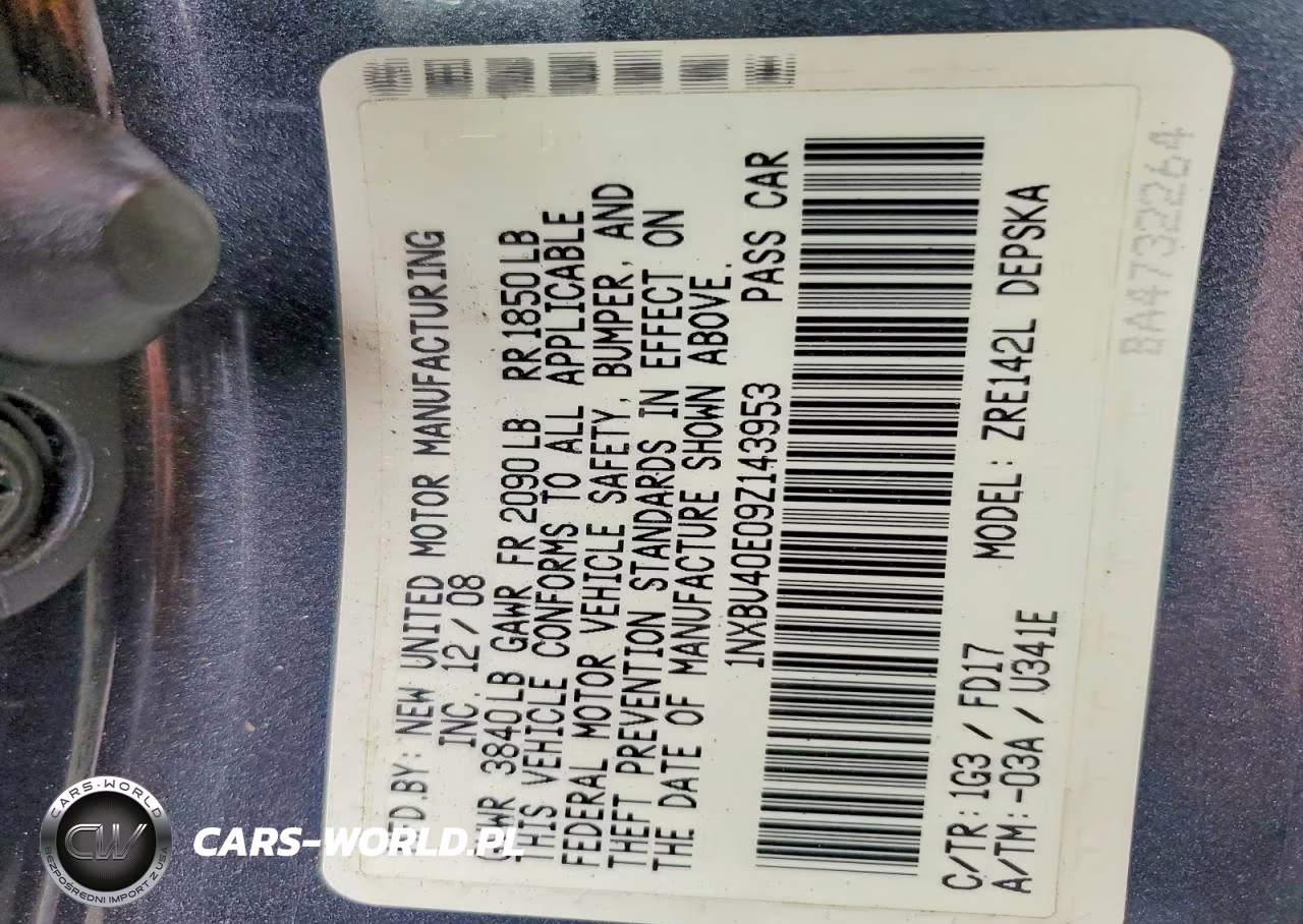 2009 Toyota Corolla VIN:1NXBU40E09Z143953 - 12