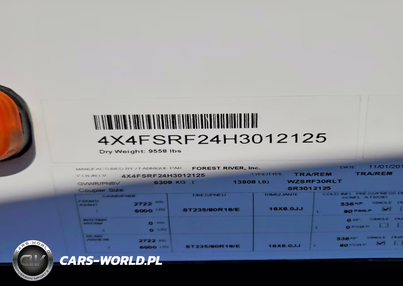 2017 Forest River Sabre Camper VIN:4X4FSRF24H3012125 - 10