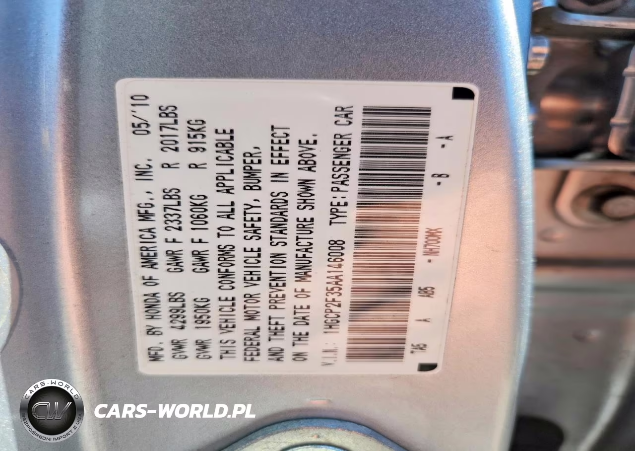 2010 Honda Accord Lx VIN:1HGCP2F35AA146008 - 12