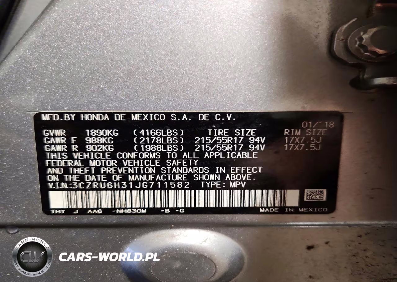 2018 Honda Hr-V Lx VIN:3CZRU6H31JG711582 - 14