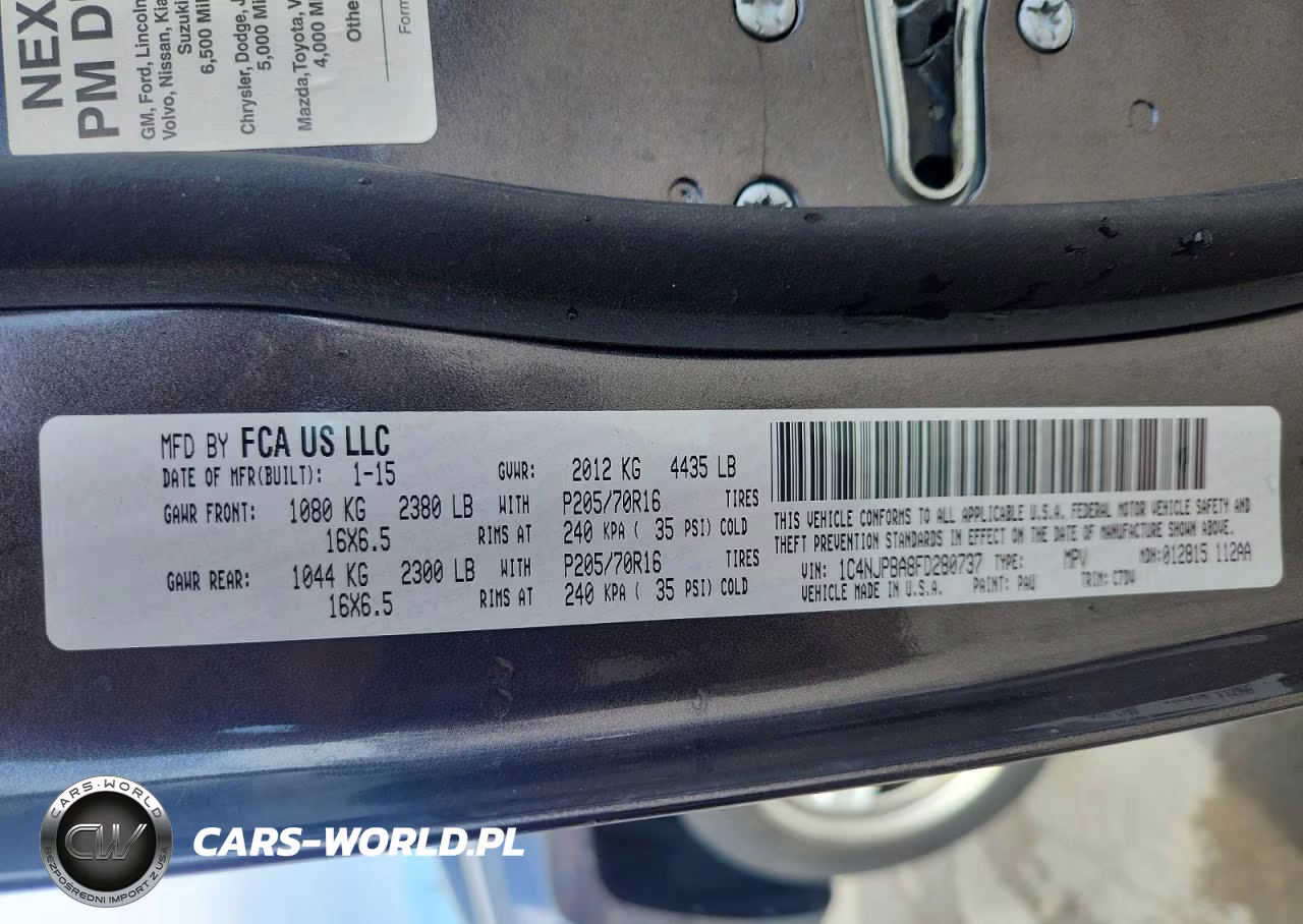 2015 Jeep Patriot Sport VIN:1C4NJPBA8FD280737 - 14