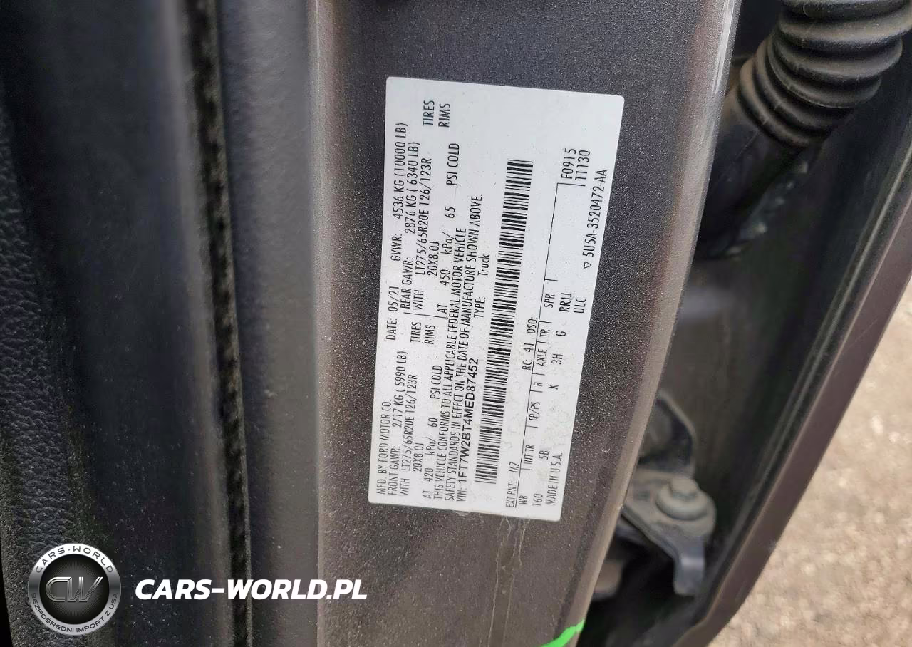 2021 Ford F250 Super Duty VIN:1FT7W2BT4MED87452 - 12